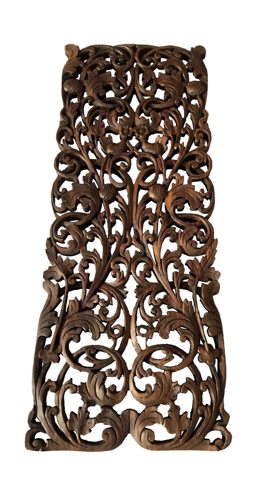 Coastal Tropical Wall Decor Panel. Wood Carved Floral Wall Art in Dark Brown …