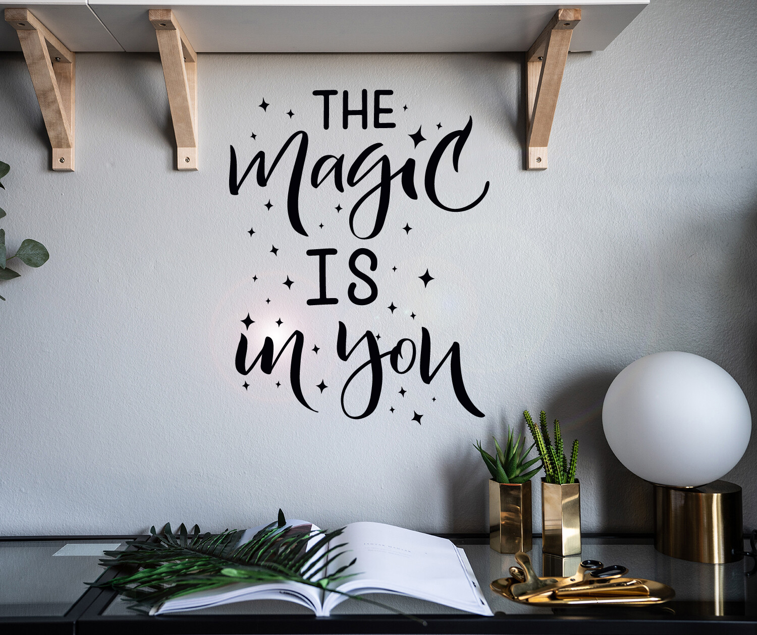 Wall Decal Romantic Stars Magic In You Interior Vinyl Decor Black gz537