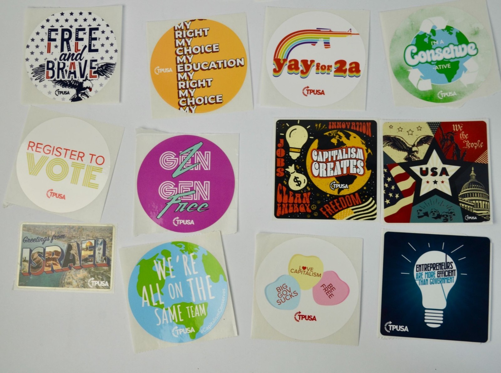 TPUSA Charlie Kirk Stickers Lot of 24 NEW No Duplicates