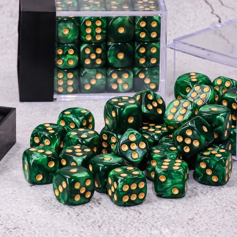 36 of Pack 12MM 6 Sided MINI Dice Set,Pearl Pattern Game Dice Set, 6 Sided St…