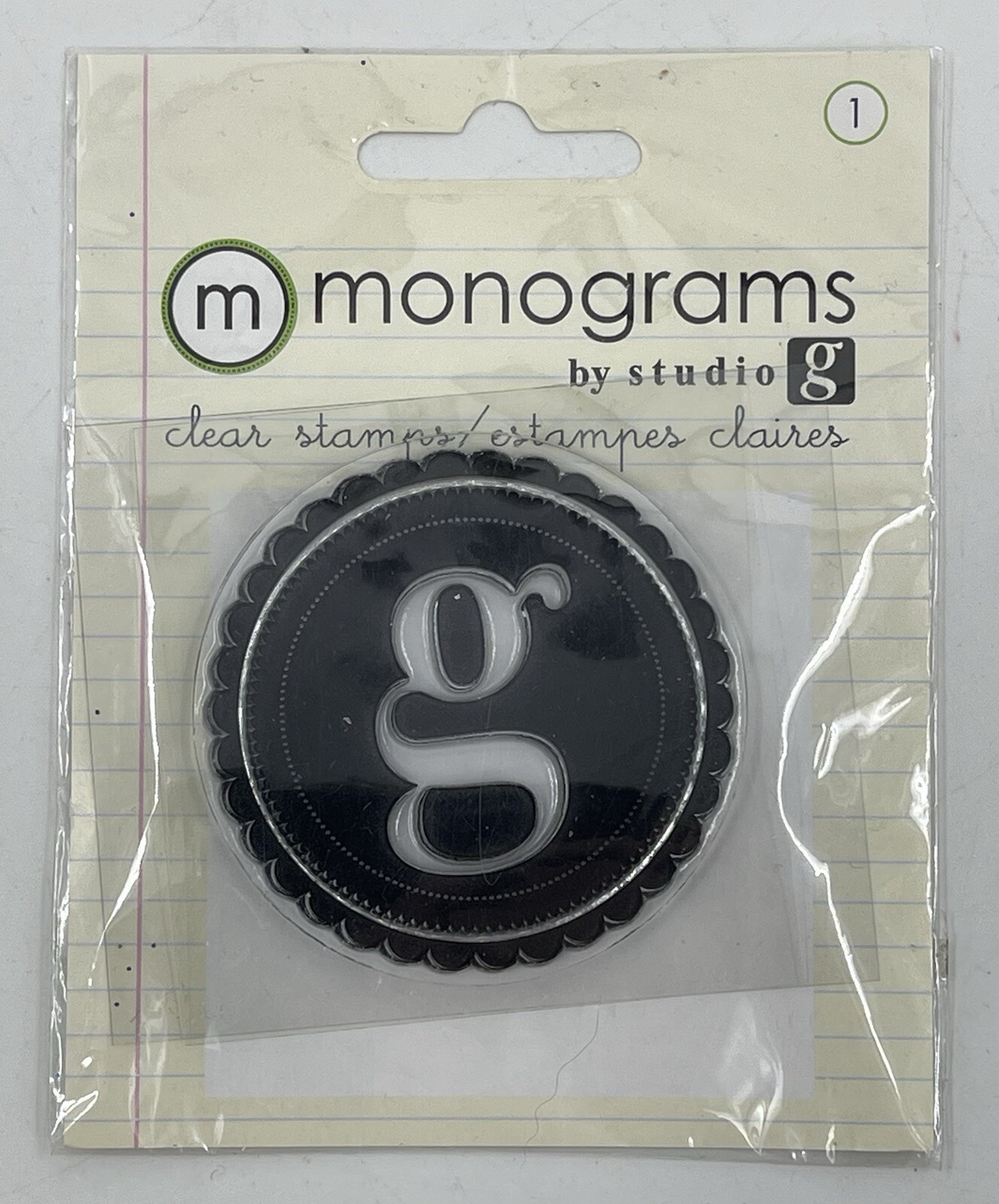 Monograms by Studio G Letter “g” Lower Case Cling Rubber Stamps New NIP