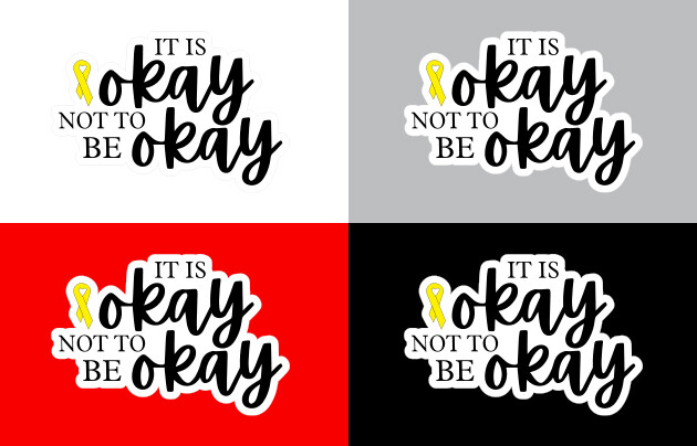 It is OK not to be OK Yellow Ribbon Premium Vinyl Decal – Suicide Prevention