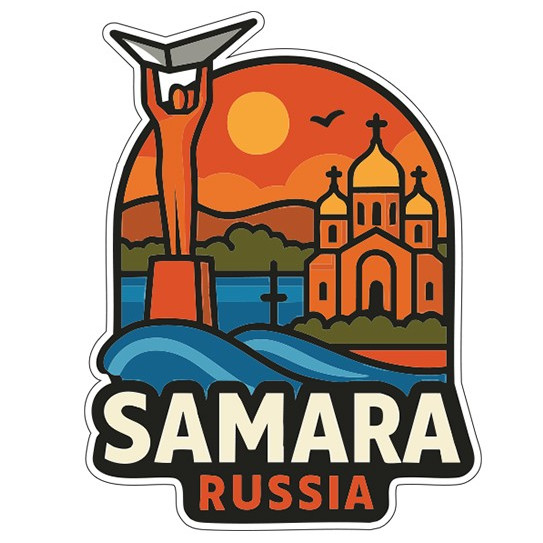 Samara Russia Sticker Decal Vinyl Die-Cut City Skyline Landmark Design
