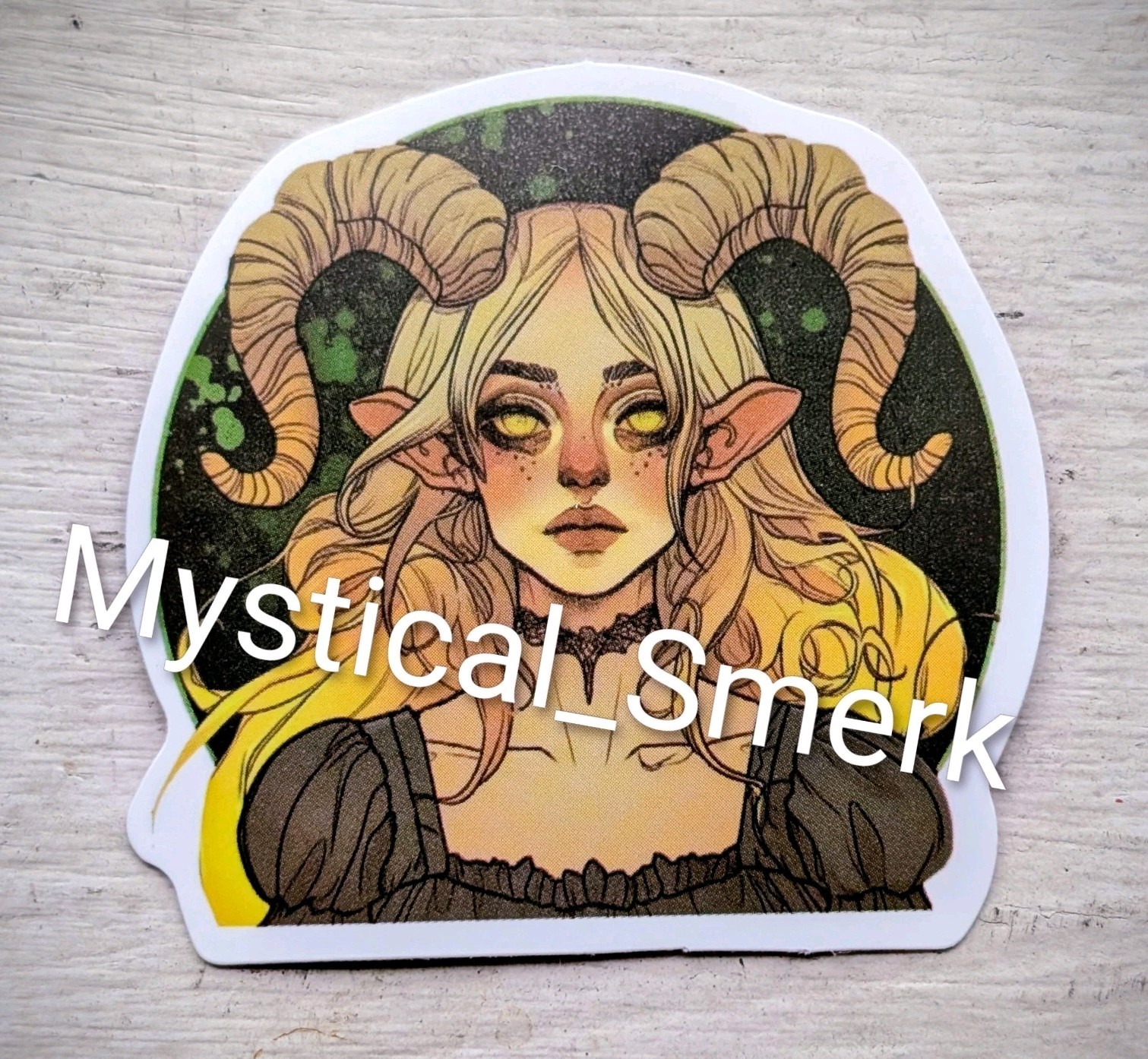 Haunted Active Spirit Demon Girl With Horns The Sunflower Power Dark Sticker 1p