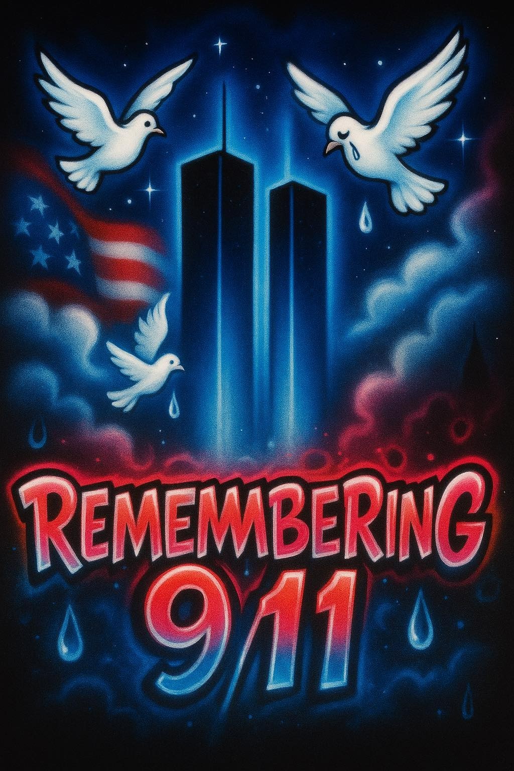 Remembering 911 Sticker Decal Laptop Wall Mirror Cup Tumblr Locker Bin