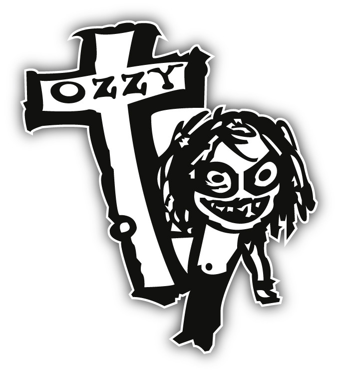 Ozzy Osbourne Cross Car Bumper Sticker Decal – 3", 5" or 6"