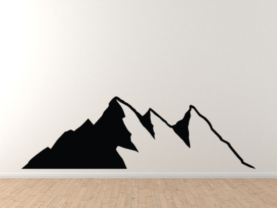 Landscape Decor – Mountain Range Silhouette Shadow Version 6- Vinyl Wall Decal