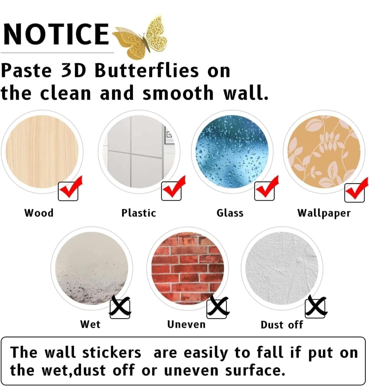 3D Metallic Silver Butterfly Wall Stickers Set of 12 | Multicolor Decorative …