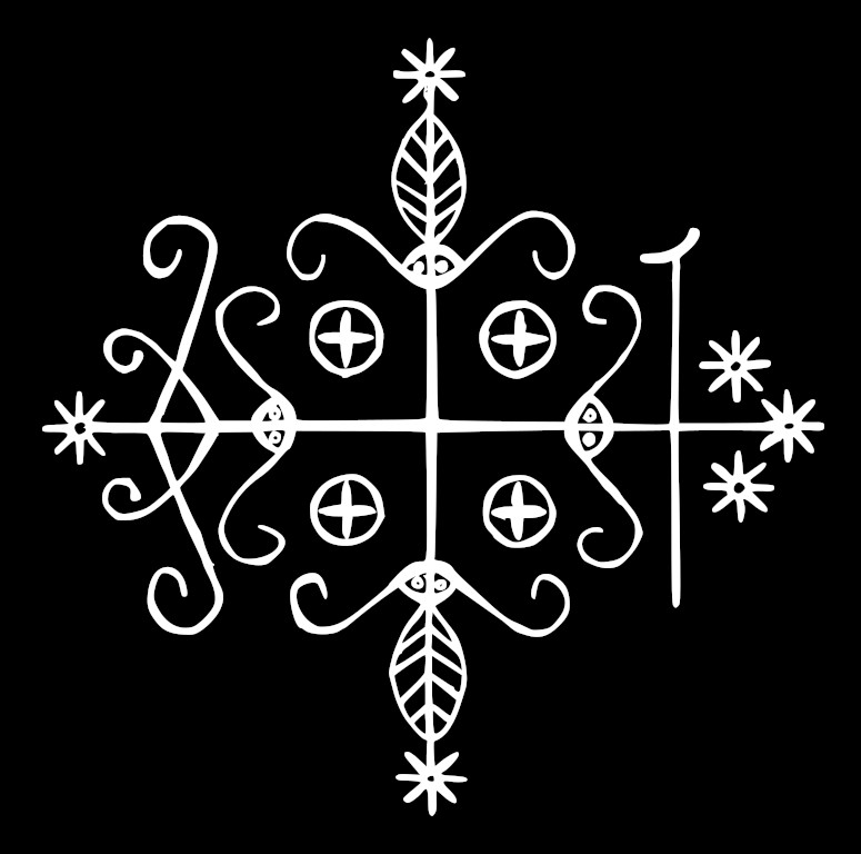 4×4" Papa Legba Voodoo Veve VINYL Sticker – Pentagram Occult Gothic Bumper Car