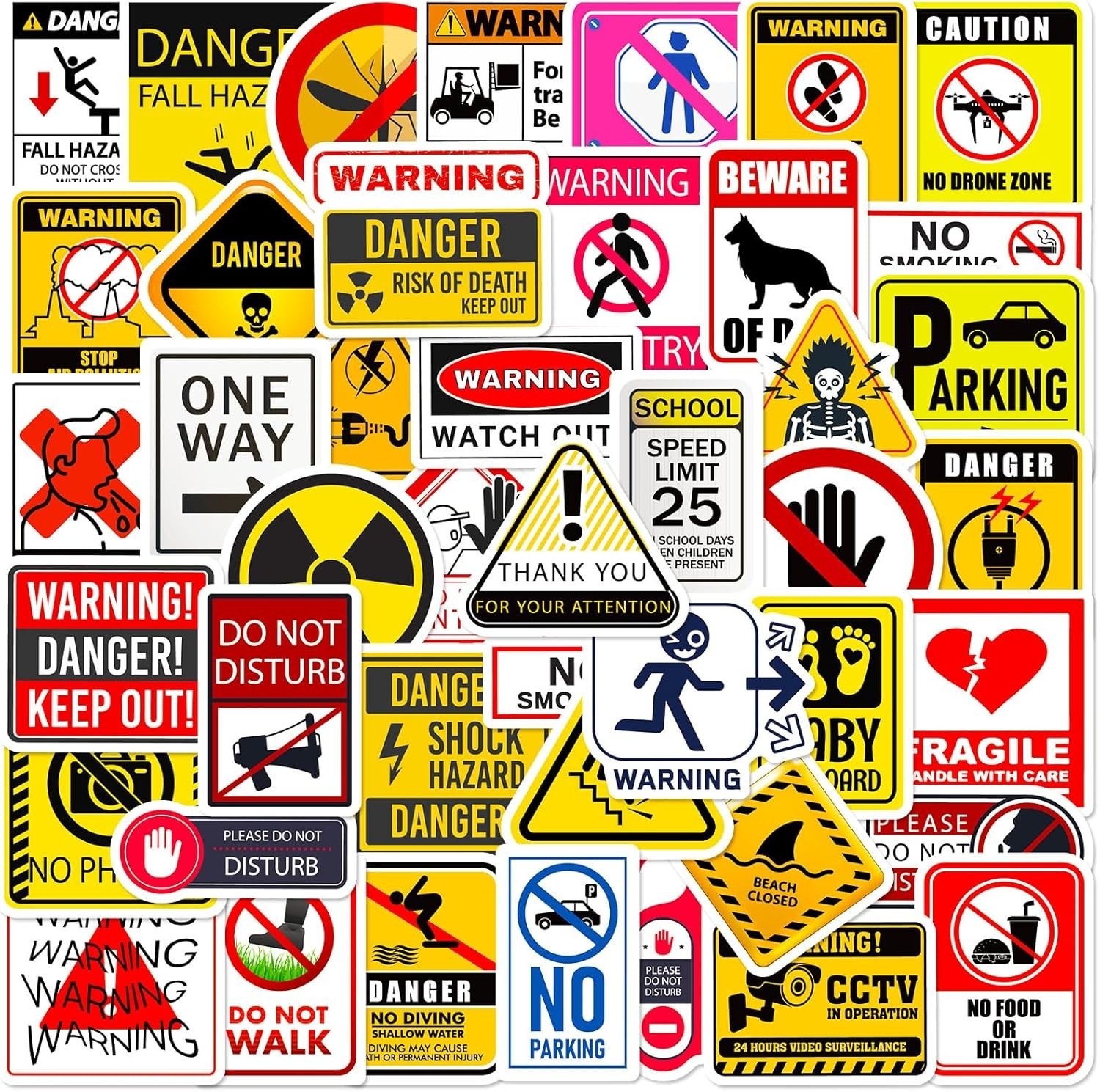 50PCS Funny Hard Hat Stickers Waterproof Vinyl Decals for Helmets Tools