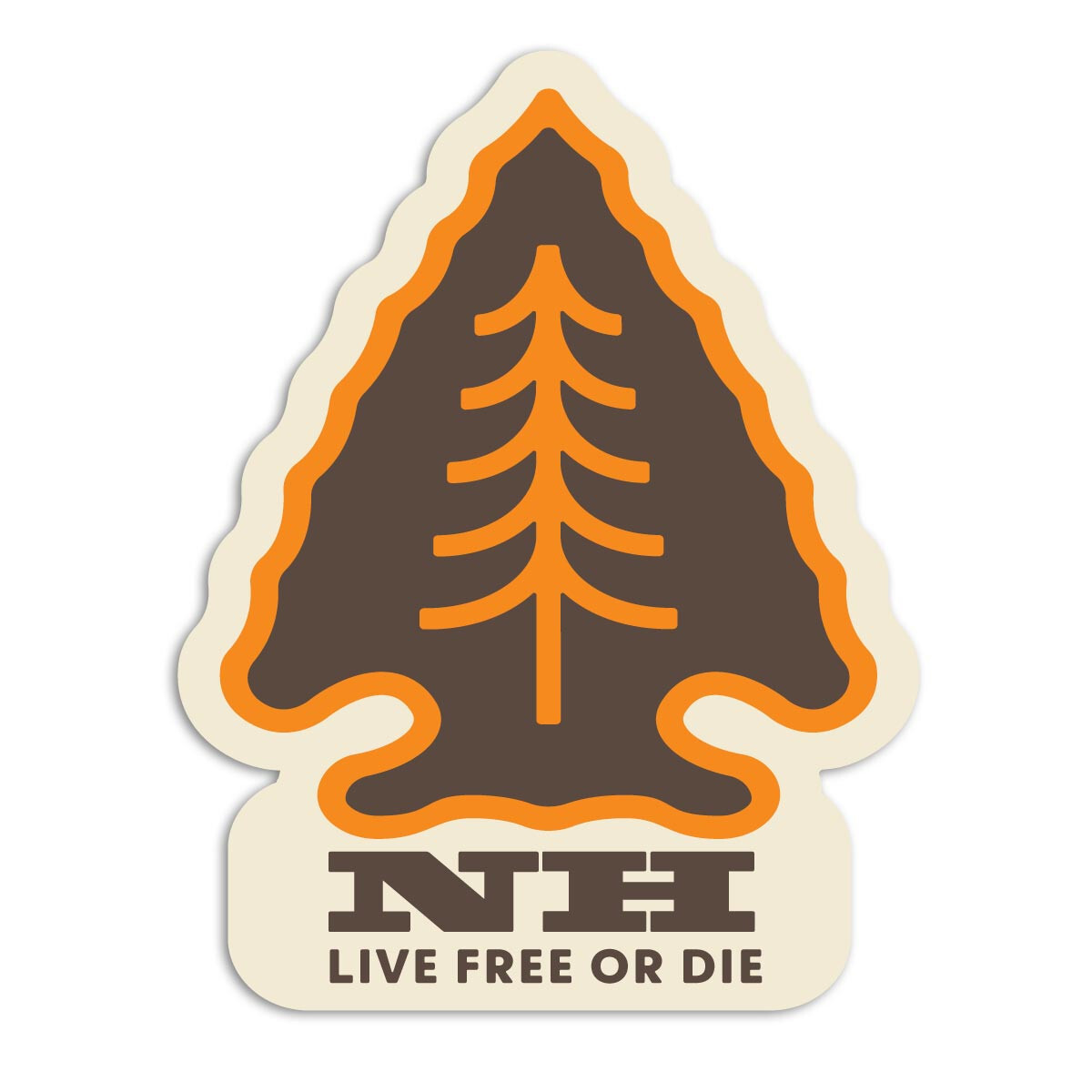 Vinyl Sticker; New Hampshire Arrowhead State Pride Die Cut Vinyl Sticker