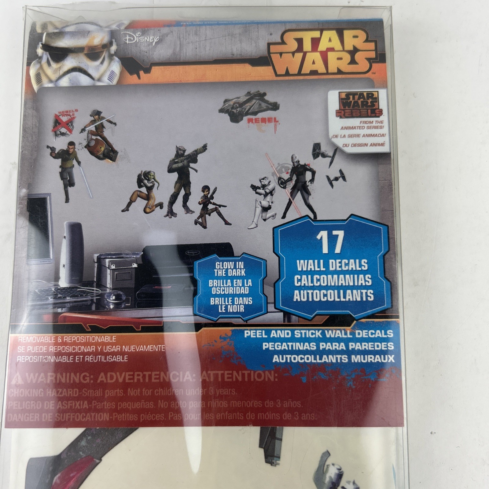 Star Wars Rebels glow in the dark wall decals stickers 17 removable pre-cut