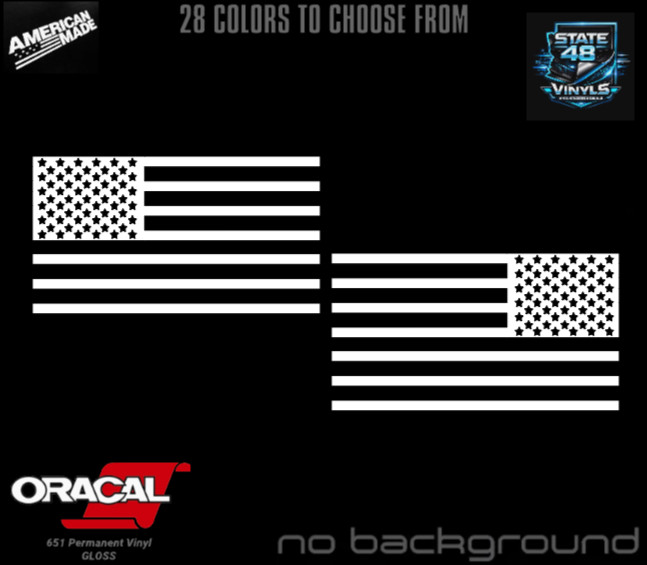 US Flag Decals Set of 2 – Premium Vinyl Indoor Outdoor American Flag USA