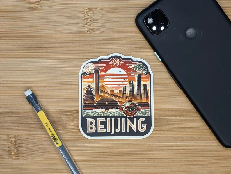 Beijing China Travel Sticker – Weatherproof Die Cut Decal for Luggage & Suitcase