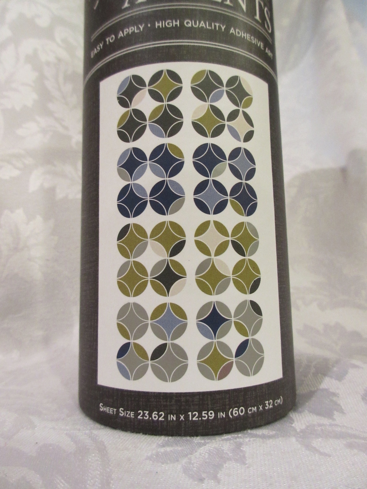 ONCE upon A WALL Designer Accents Geo GRID BLUE/GREEN Design