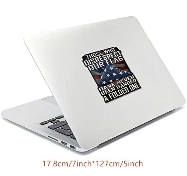 2x Patriot Flag Folded Lost Soldier Veterans Support Military Sticker 7" x 5.5"