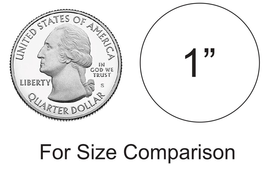 1" Silver Round Label Dots Stickers Color Coding Inventory 1 Inch Dot