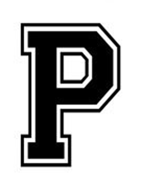 Varsity College Lettering – Letter P – Car Tablet Vinyl Decal