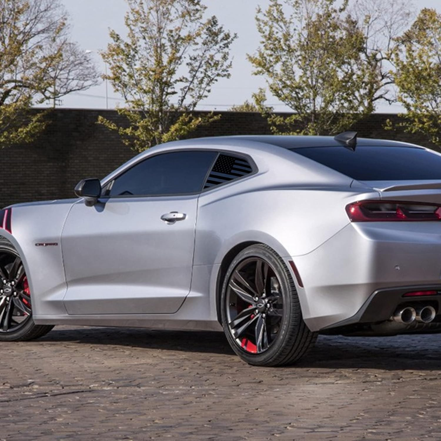Rear Side Quarter Window Decal Fit for Chevy Camaro 2016-2022, Matte Black Ameri