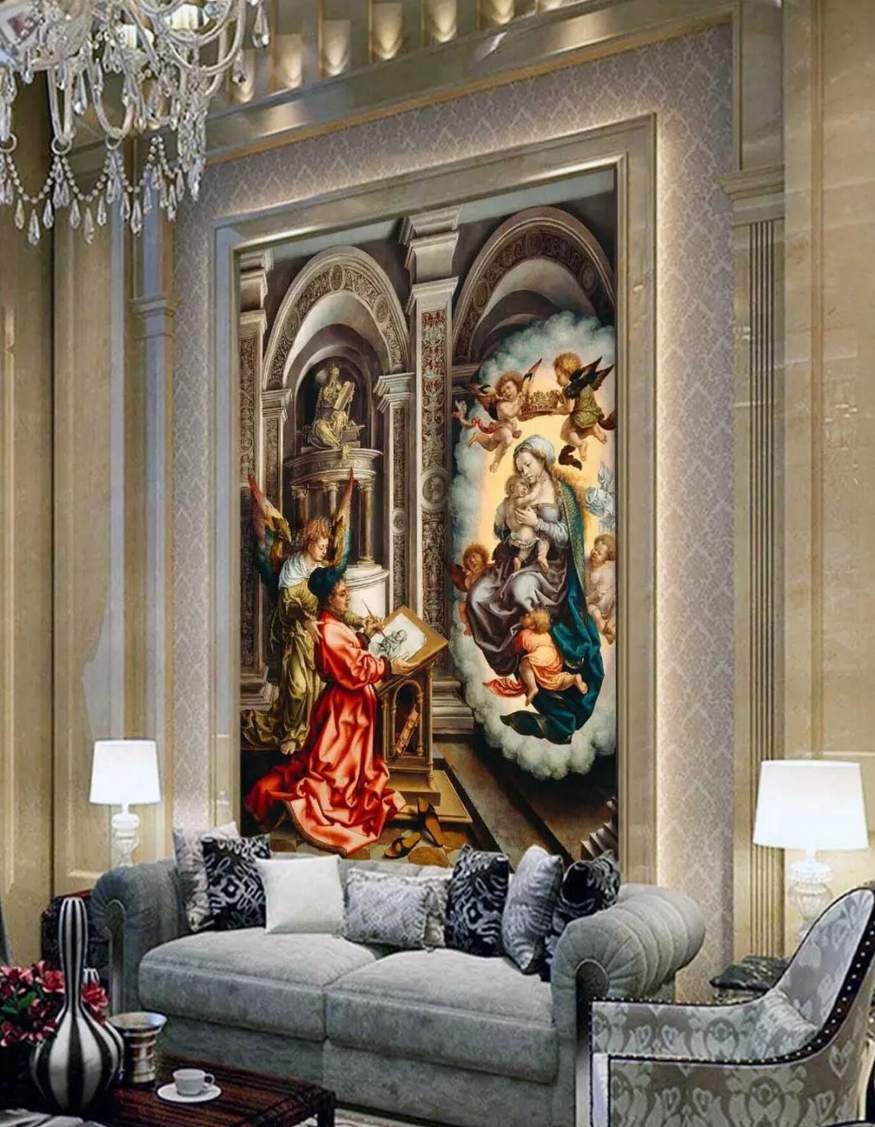 3D Angel Church Painting 457 Wall Paper Wall Print Decal Wall Deco Indoor AJ