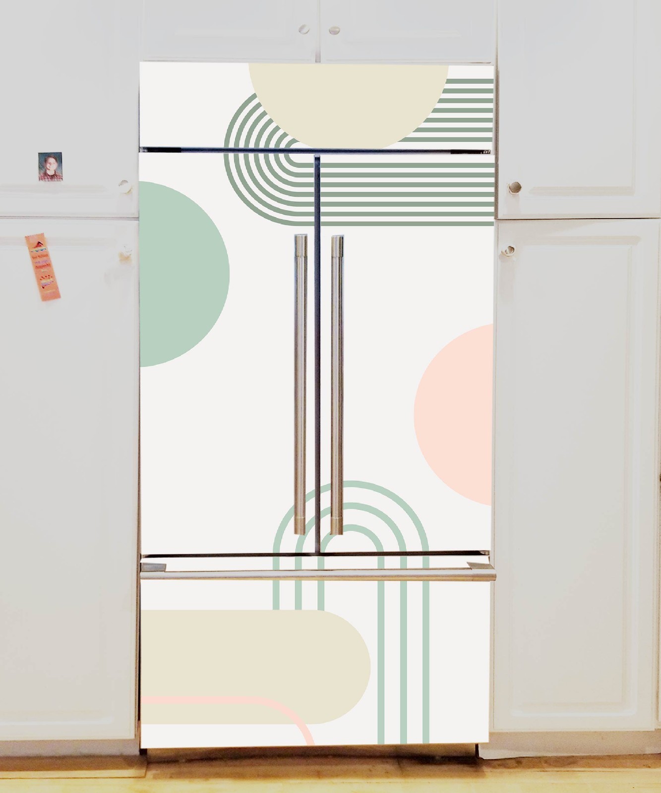 Geometric Design Fridge Wrap Refrigerator Decal