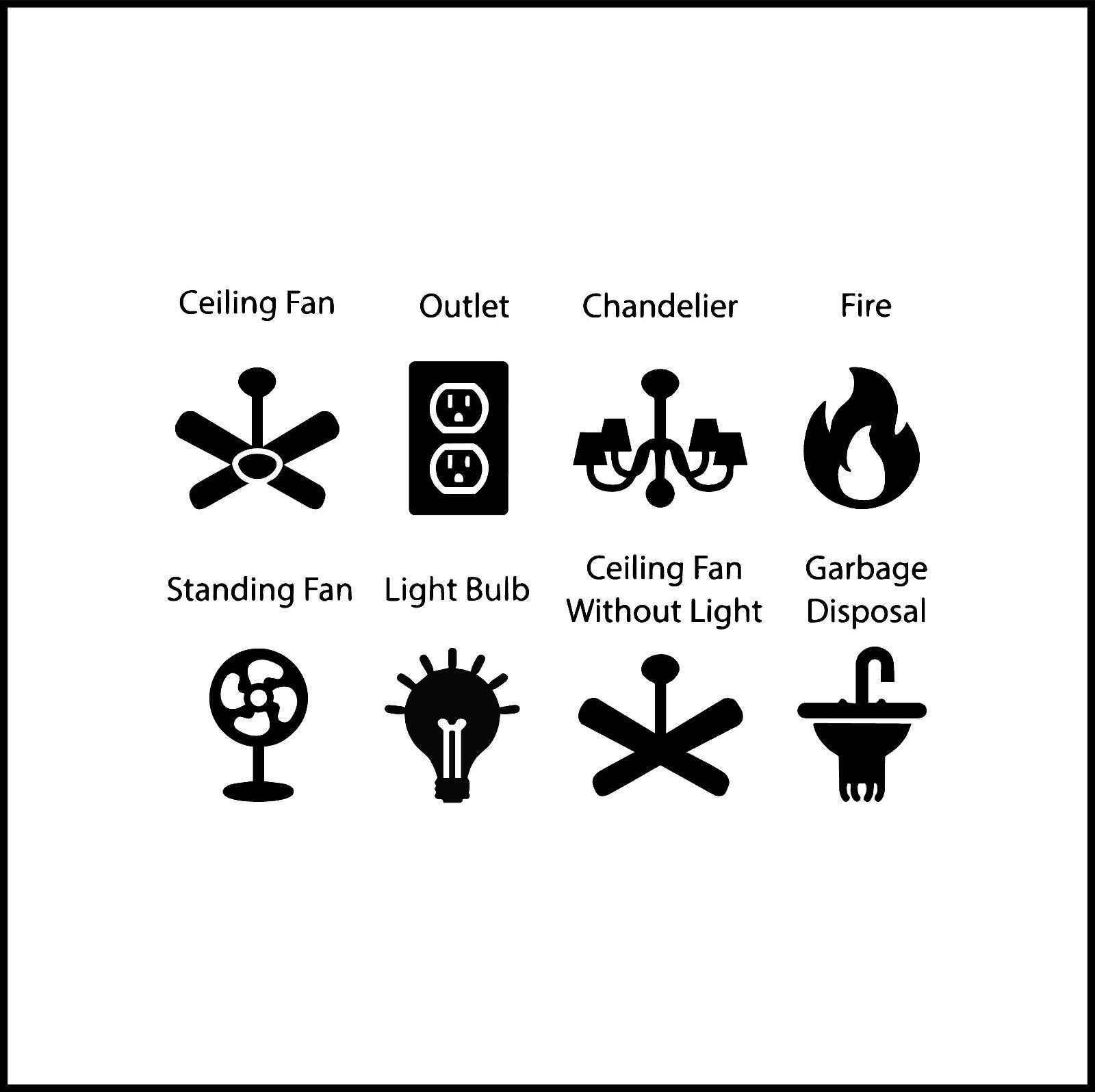 Set Of 8 Light Switch/Outlet Decals Vinyl Decal