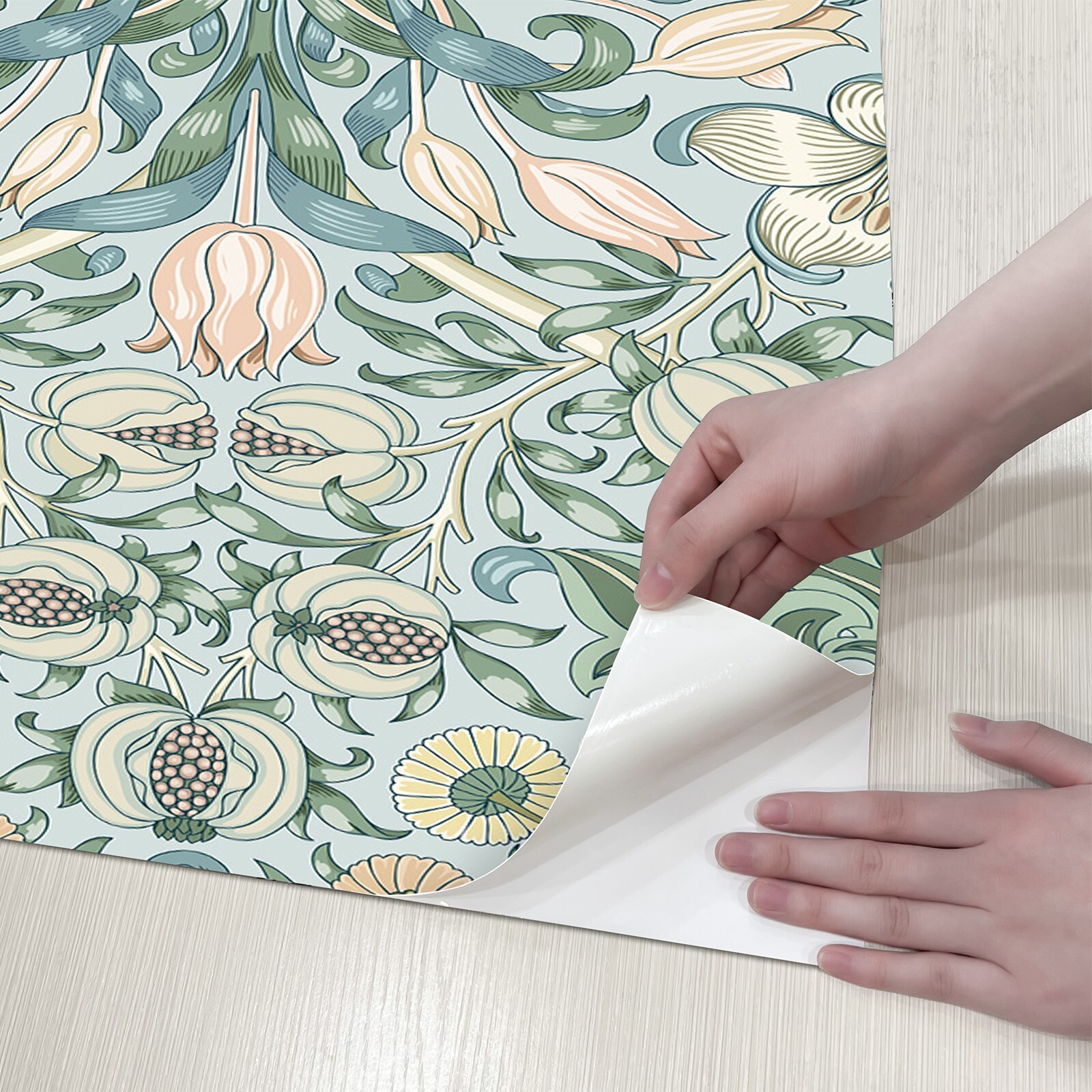 Vintage Floral Peel and Stick Wallpaper Pomegranate Flower Sticker 17.3"X400" Ne