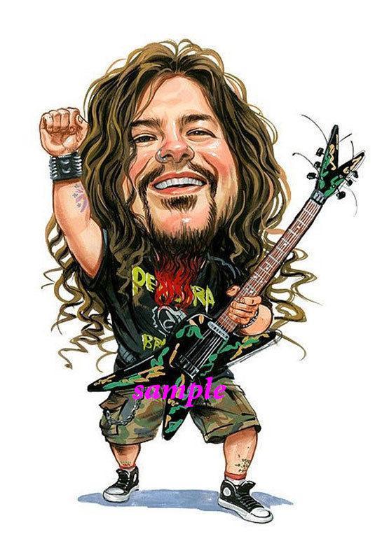 DIMEBAG DARRELL GLOSSY CARTOON MAGNET REFRIGERATOR LOCKER MAN CAVE CHRISTMAS