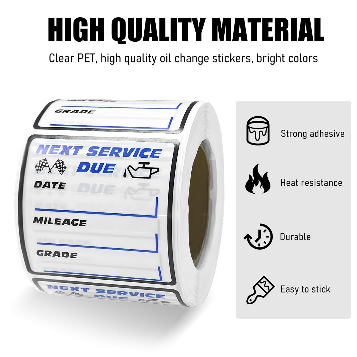 300 Pcs 2×2 Inch Oil Change Stickers Auto Windshield Service Reminder