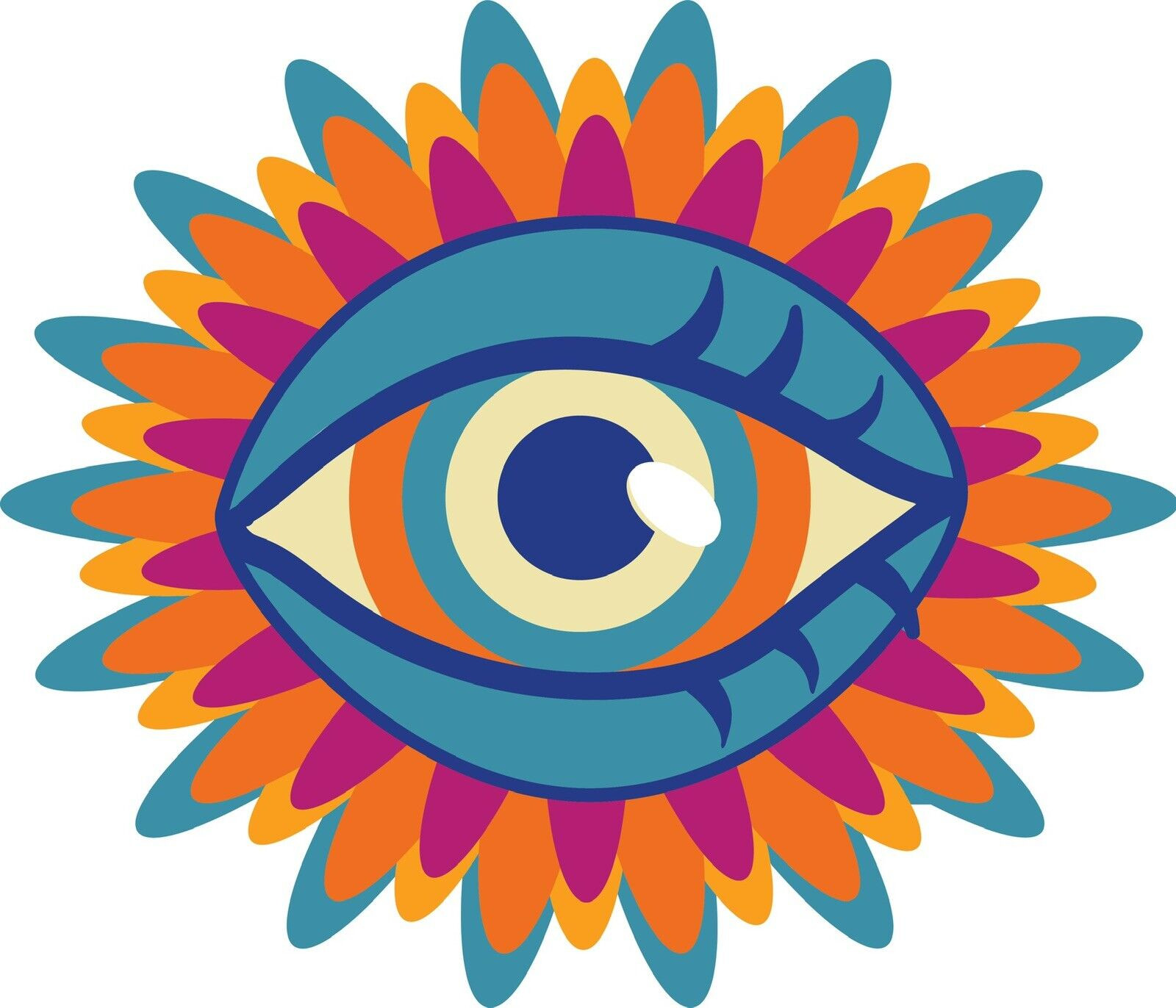 Hippie Eye Flower Sticker Decal