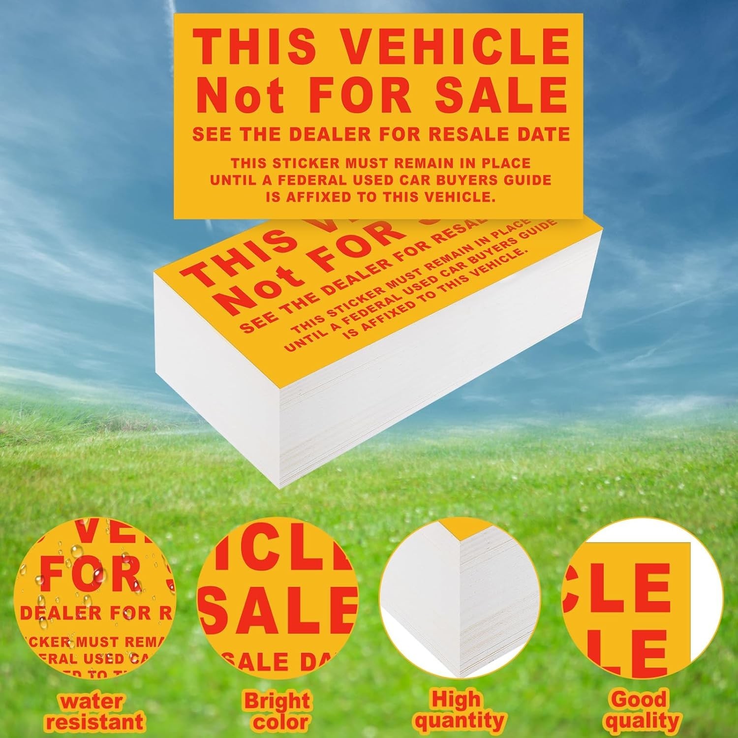 200 Pcs Car Dealership Supplies This Vehicle Not for Sale Stickers Car Dealer…