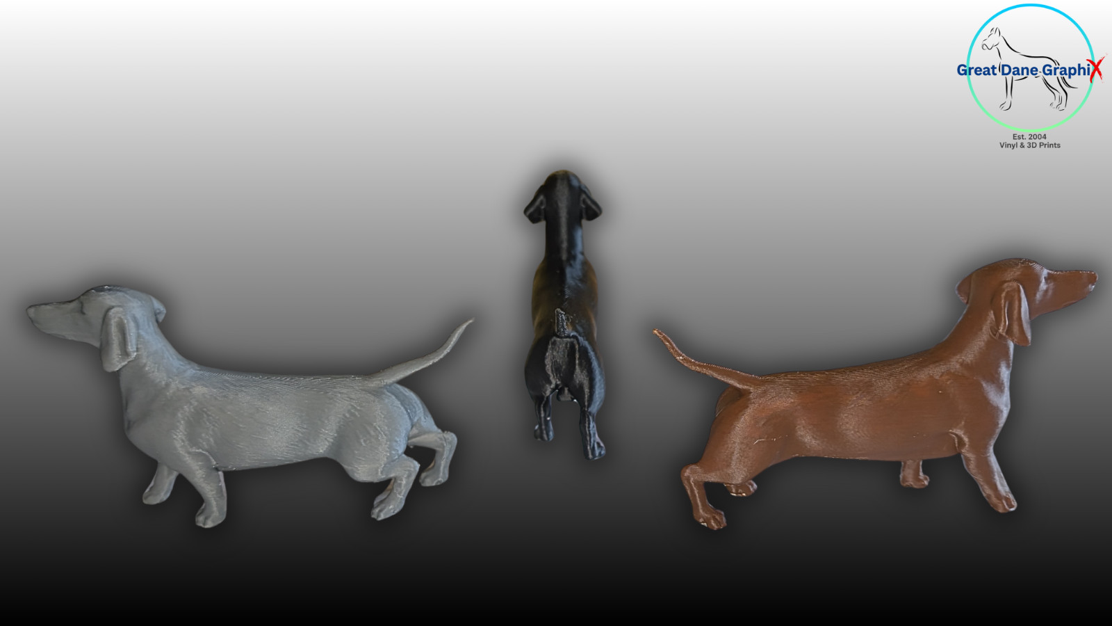 Dachshund Figure & Decal Set – 3D Printed – Paintable DIY Dog Art Combo Set