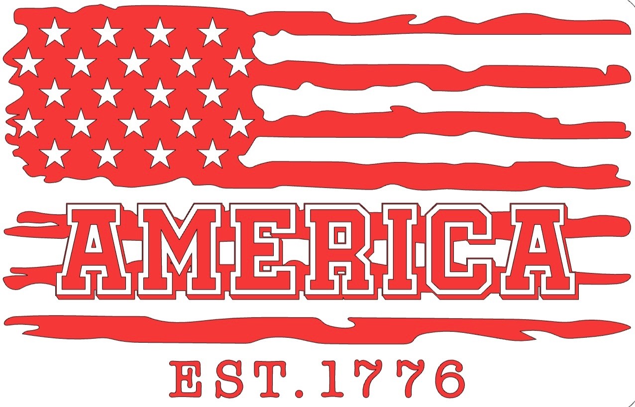 1776 America Vinyl Decal Sticker Patriotic American Flag USA Freedom
