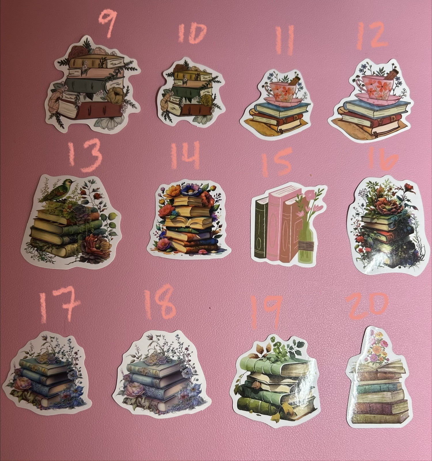 Book Stacks And Flower Books Stickers