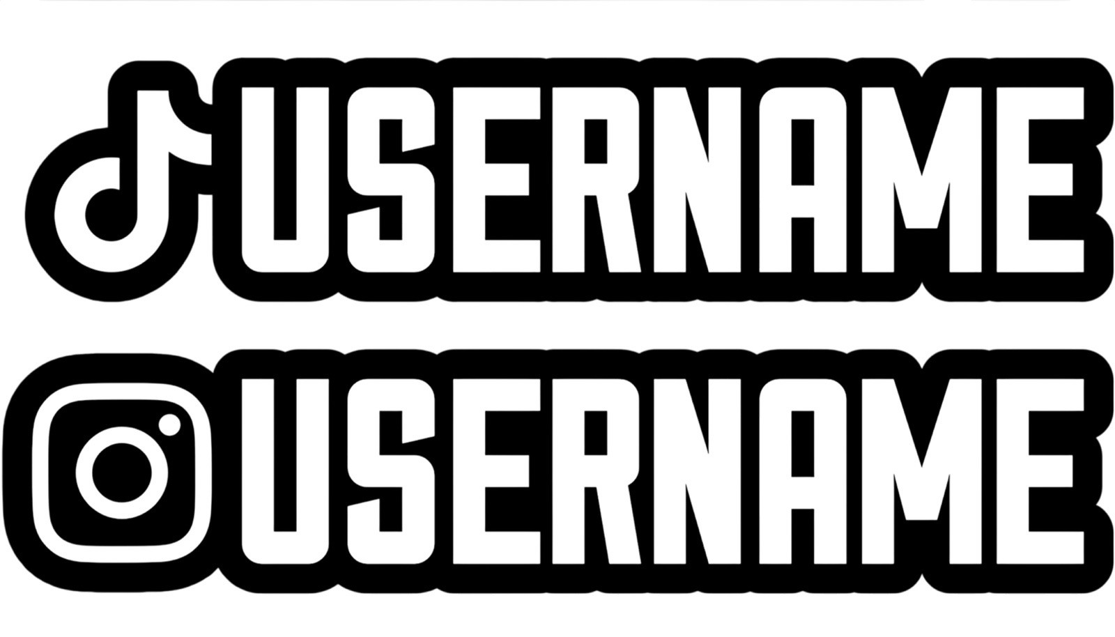Custom 2” x 7” Instagram & TikTok Username Handle @ Stickers Any Color You Want