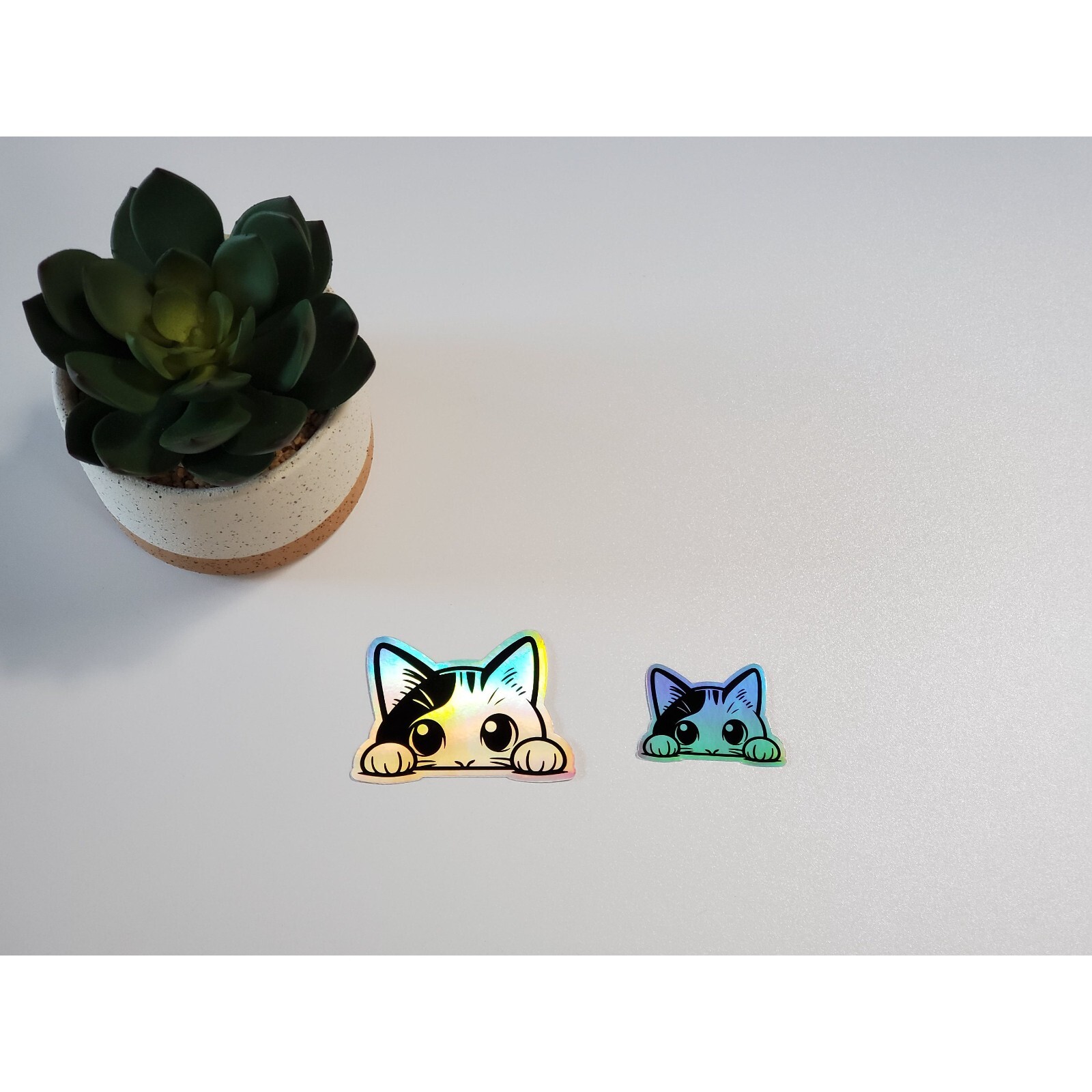 Cat Holographic Vinyl Sticker | Cat Lover Gift | Animal Stickers