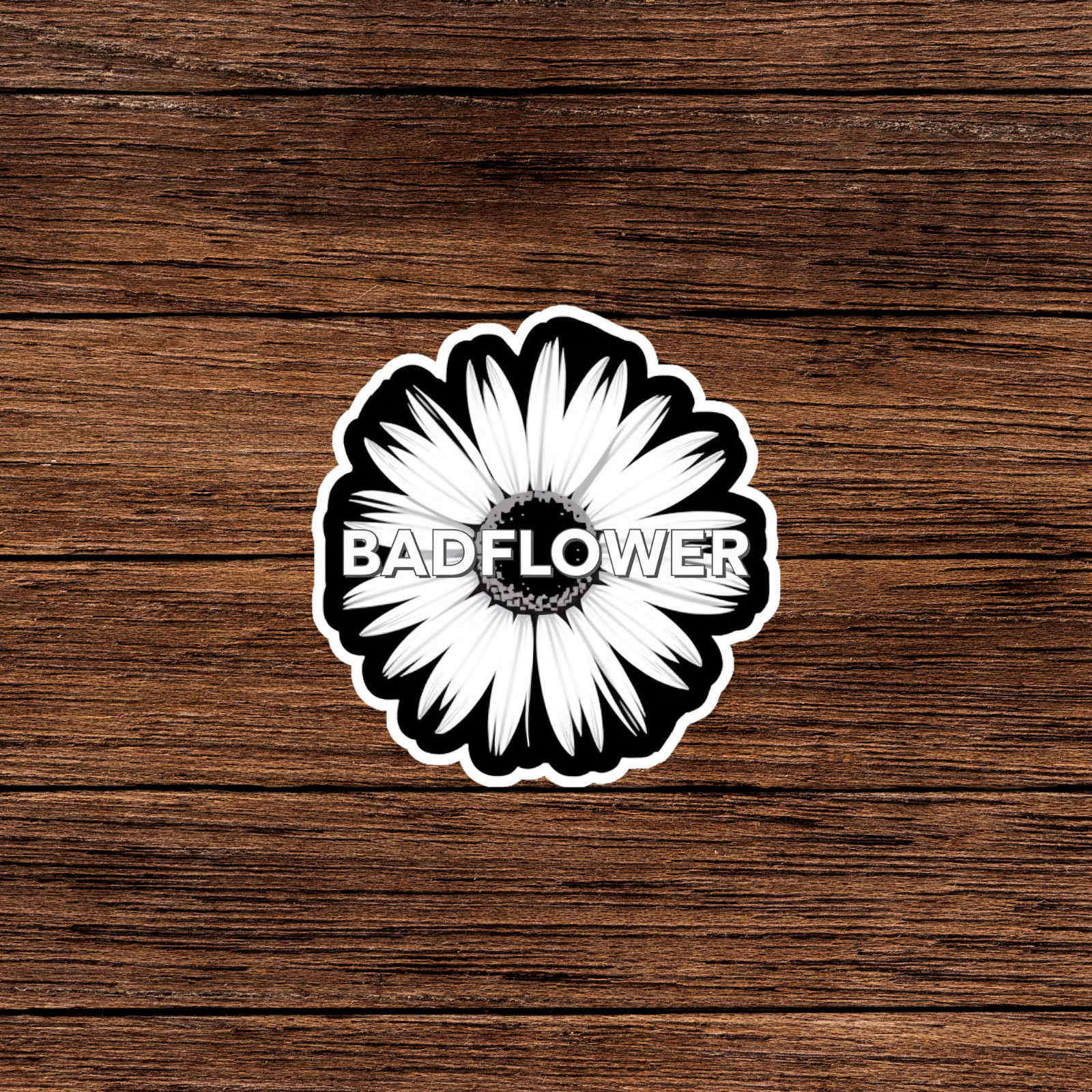 Badflower Grunge Aesthetic Daisy Sticker – Dark Flower Power Decal #2867