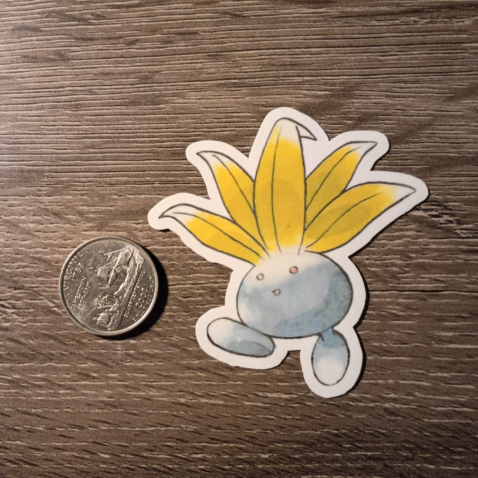 Gen 1 & 3 Oddish Sticker – Vinyl, Waterproof, Die-cut – Original Artwork