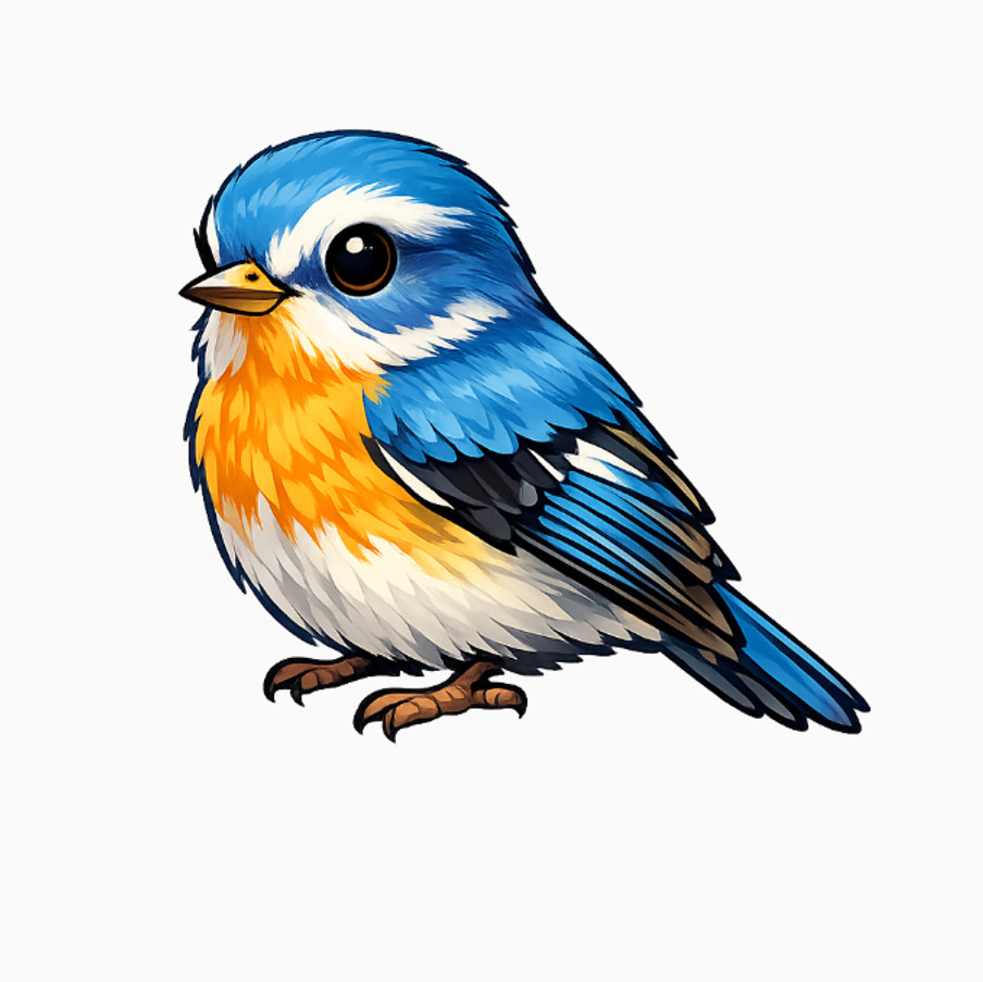 Blue Bird Cute sticker, PDF file #89