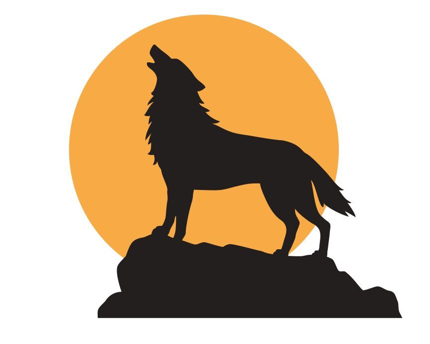 Howling Wolf Full Moon Sticker Stickers A451