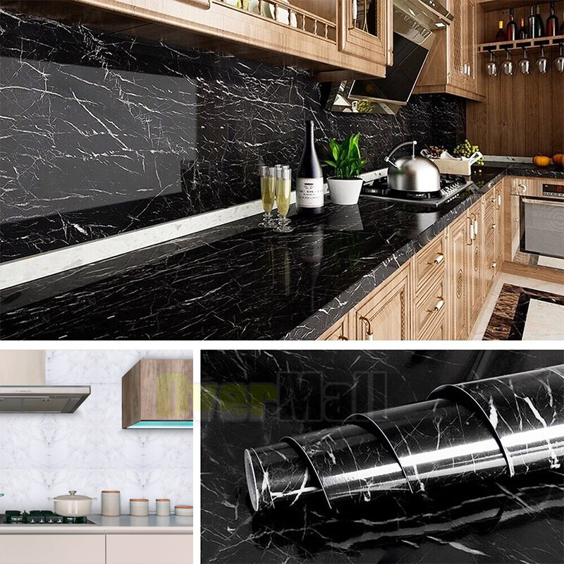 Marble Contact Paper 23.6" *118" Self Adhesive Wallpaper Roll for Countertop