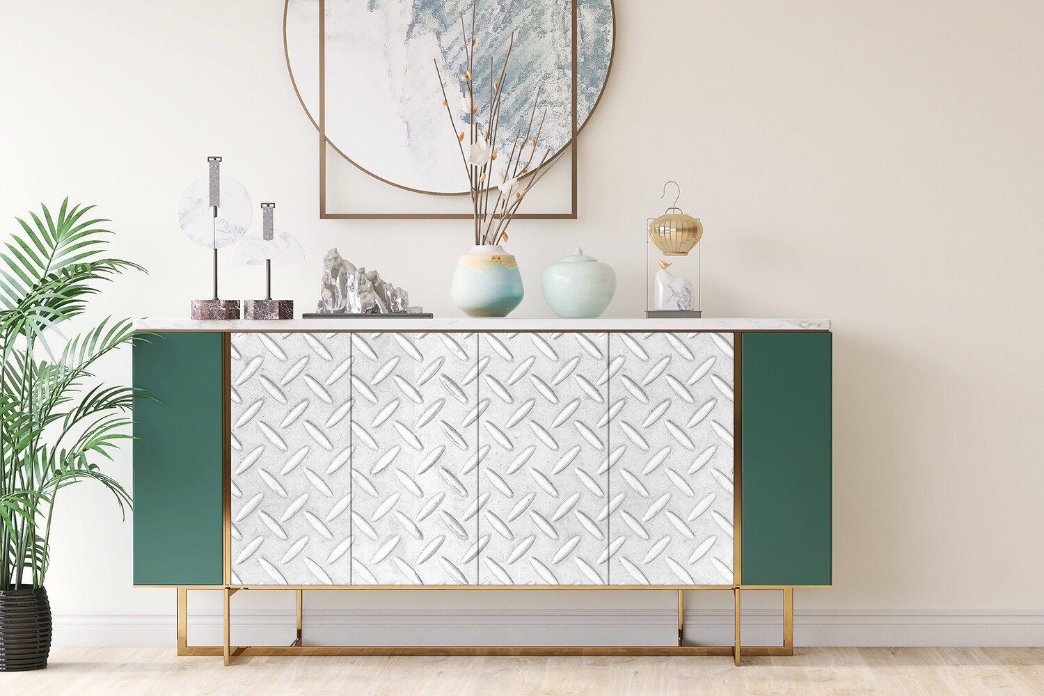Worktop Covering Furniture Stickers Self Adhesive Vinyl Wrap Metal floor 100×50