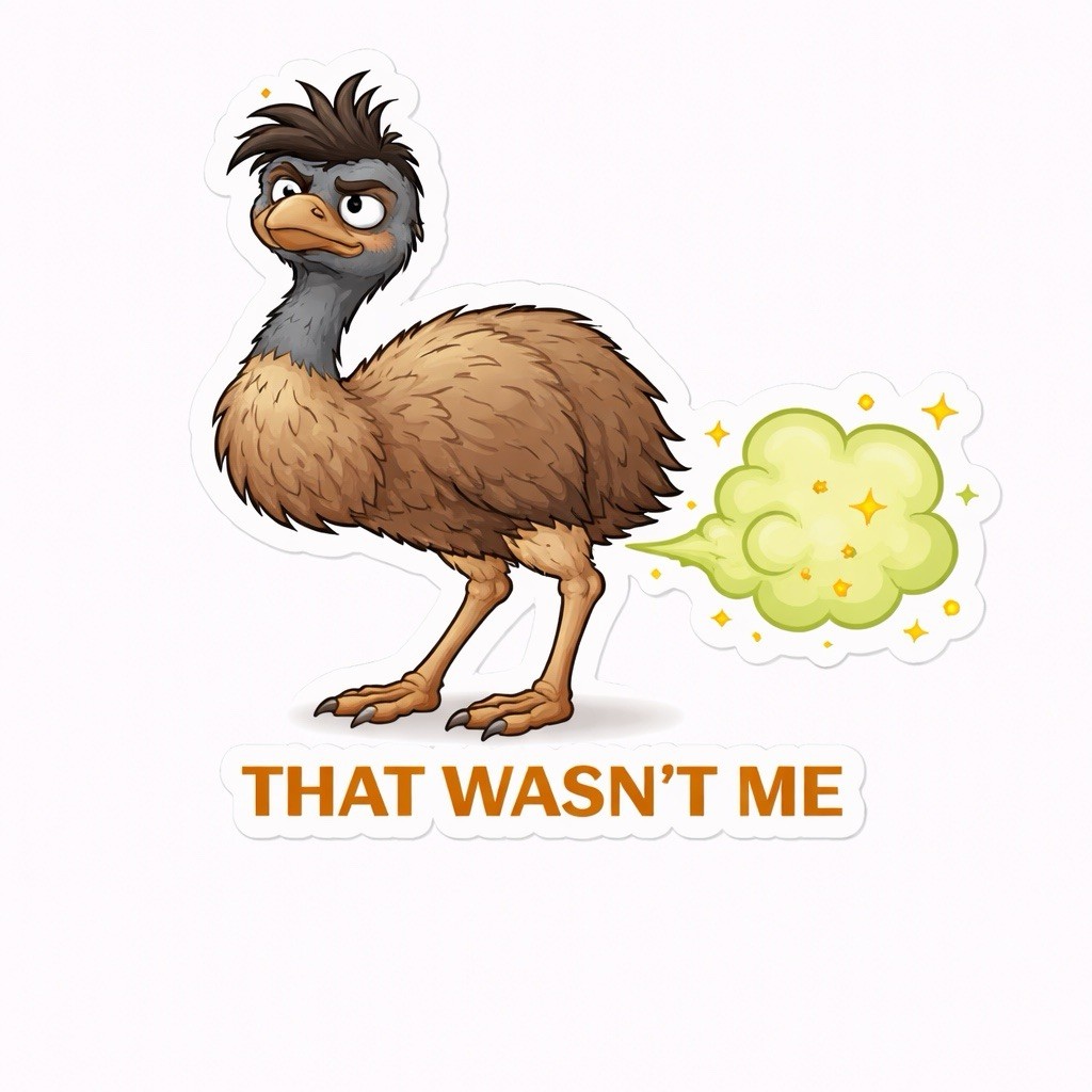 Funny Farm Animal Fart Sticker Set Humor