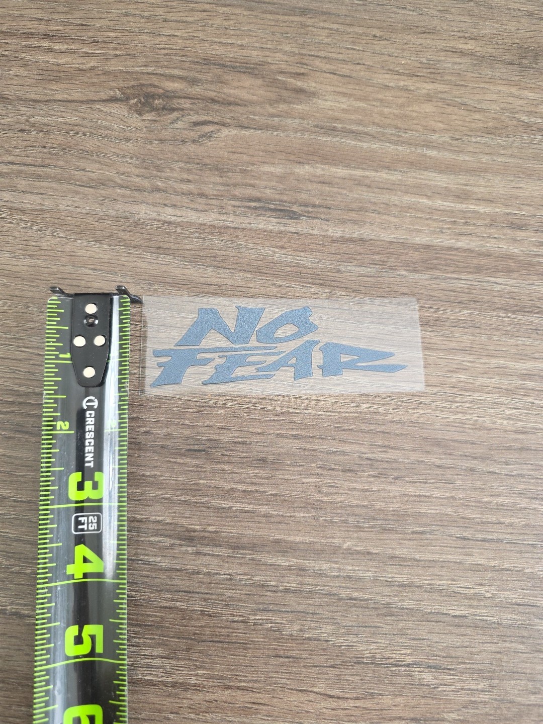 NO FEAR Decal In Grey Solid Raised UV DTF Waterproof Sticker 4in