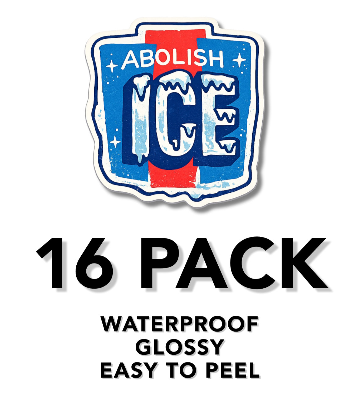 ABOLISH ICE Waterproof Stickers 8 pk Decals Car Bumper Laptop Gas Pump 1.5"