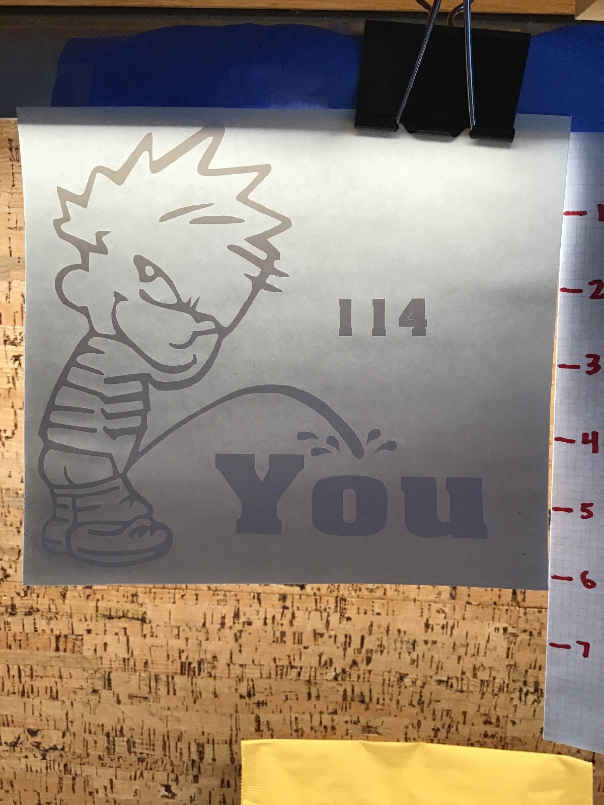 Calvin Pee On You – White – Vinyl Sticker Decal – Y7-1.116