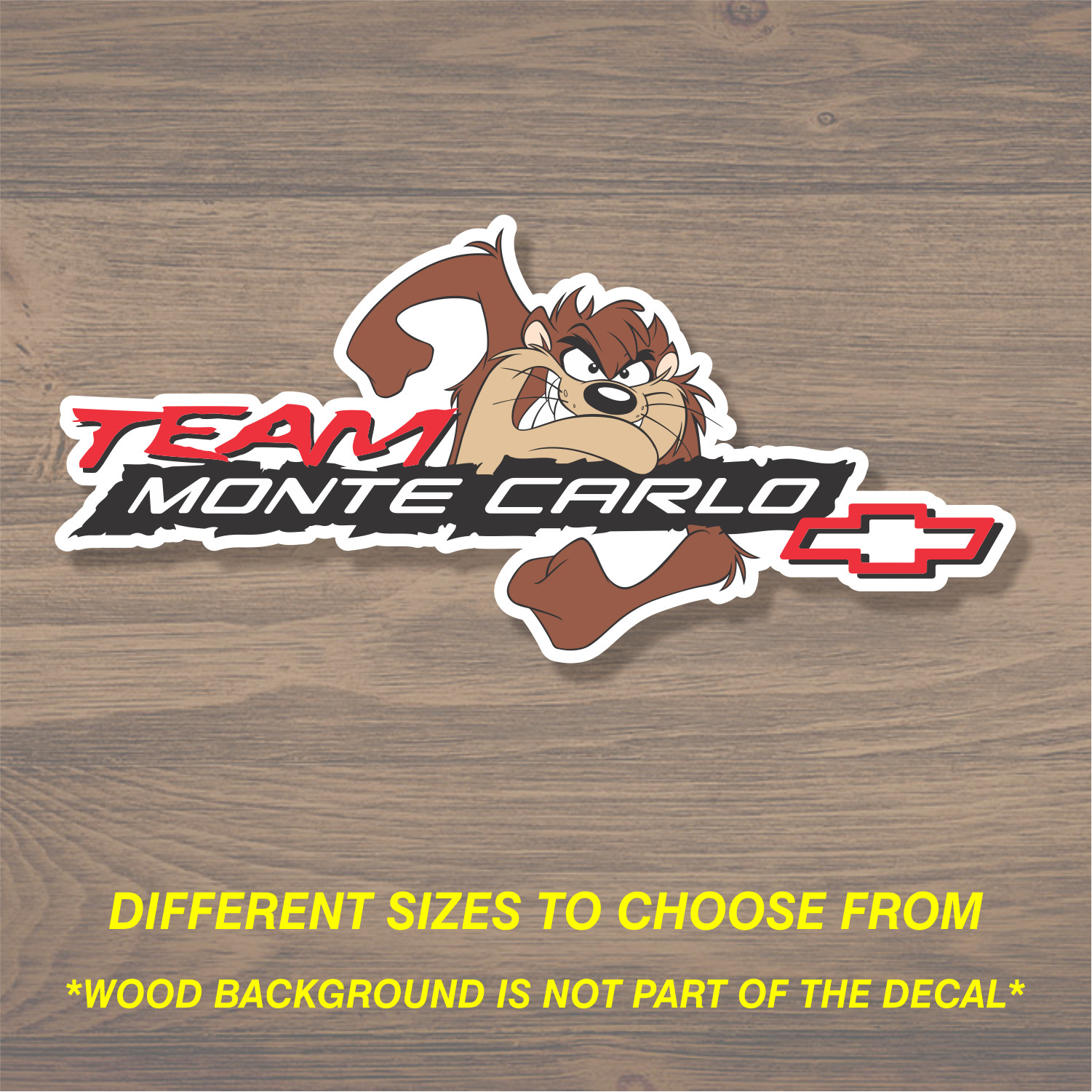 Team Monte Carlo Chevrolet Taz Nascar Vinyl Decal Sticker Tool Box Car Truck