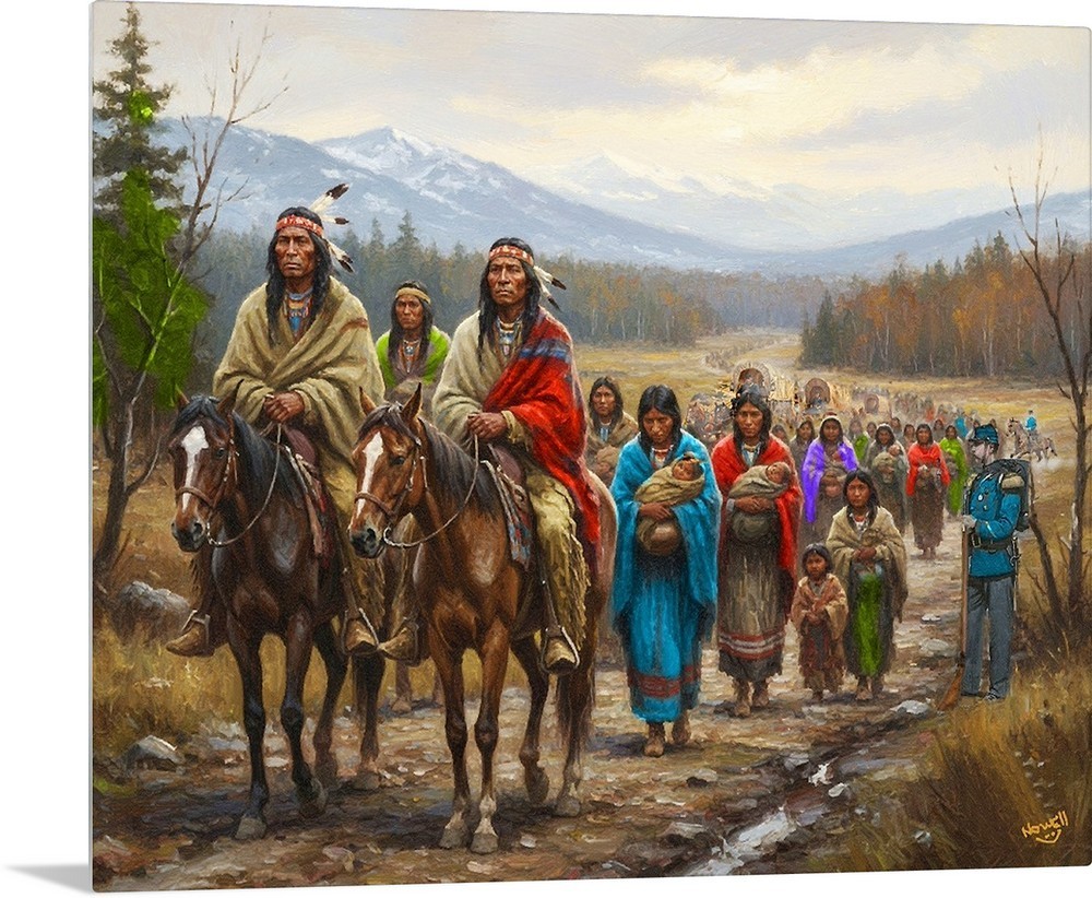 Trail Of Tears Native American Indian Art Historic Oil Painting SN/LE 25 Prints