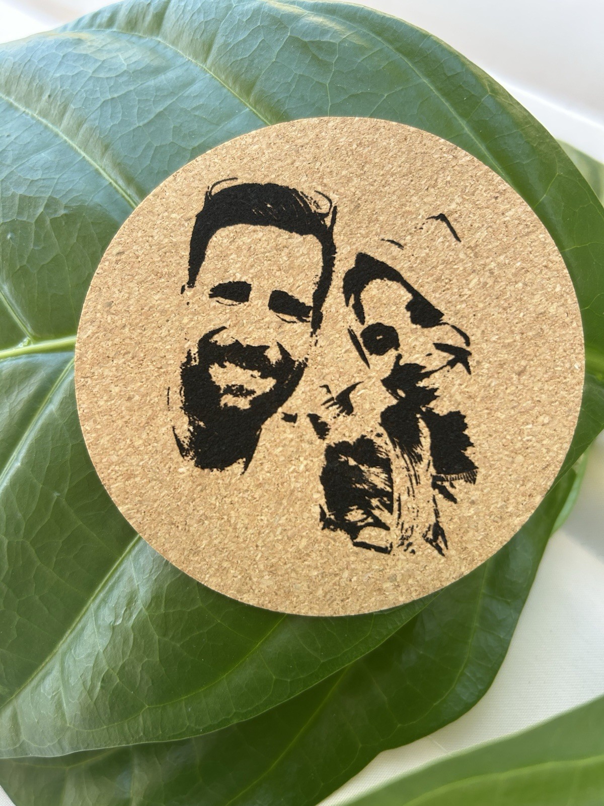 Tin Cork Coasters Sticker Pictures Photos Engraved Personalized Custom