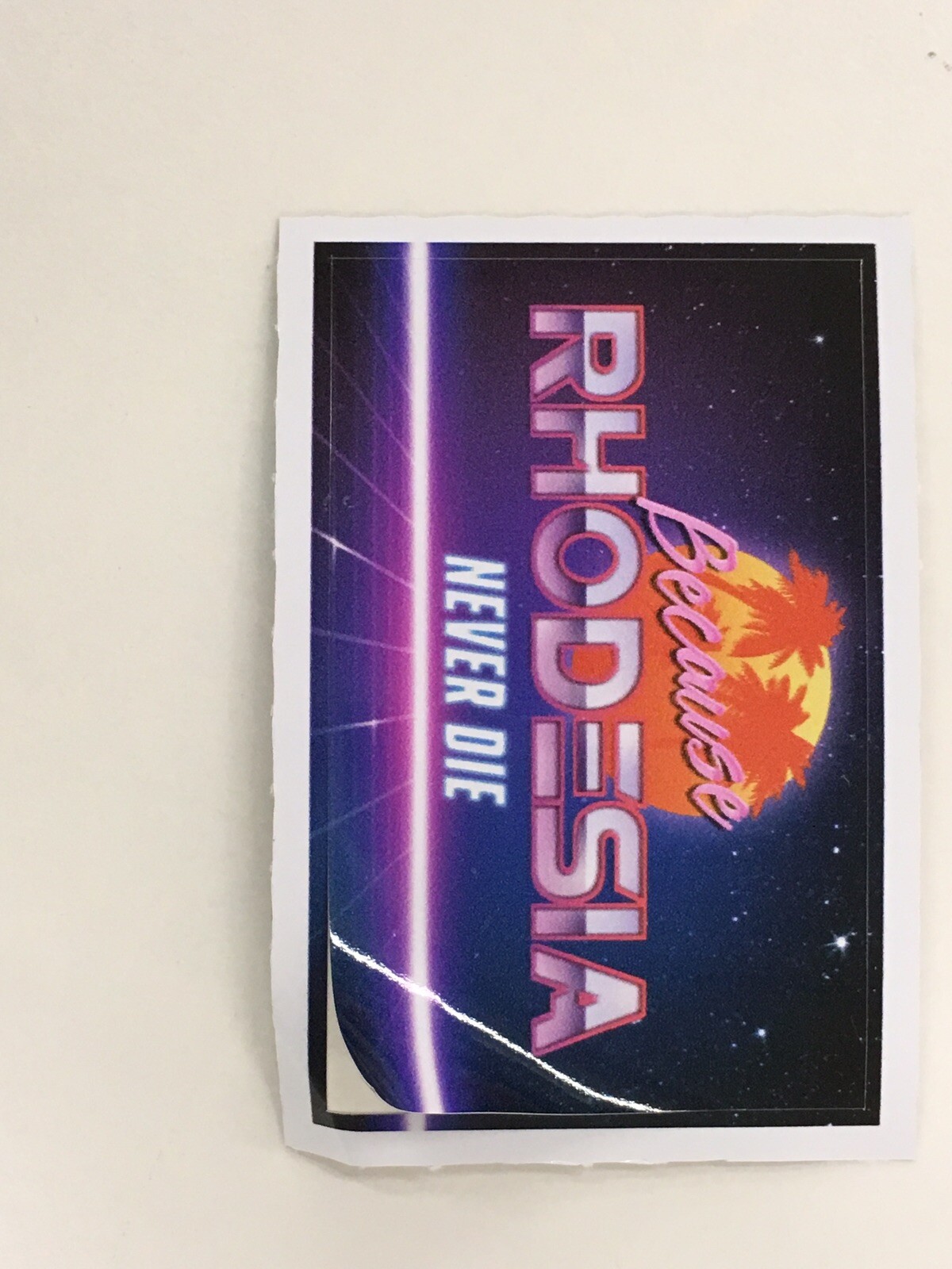 Rhodesia Never Die retro wave '80s adhesive stickers 8×5 cm